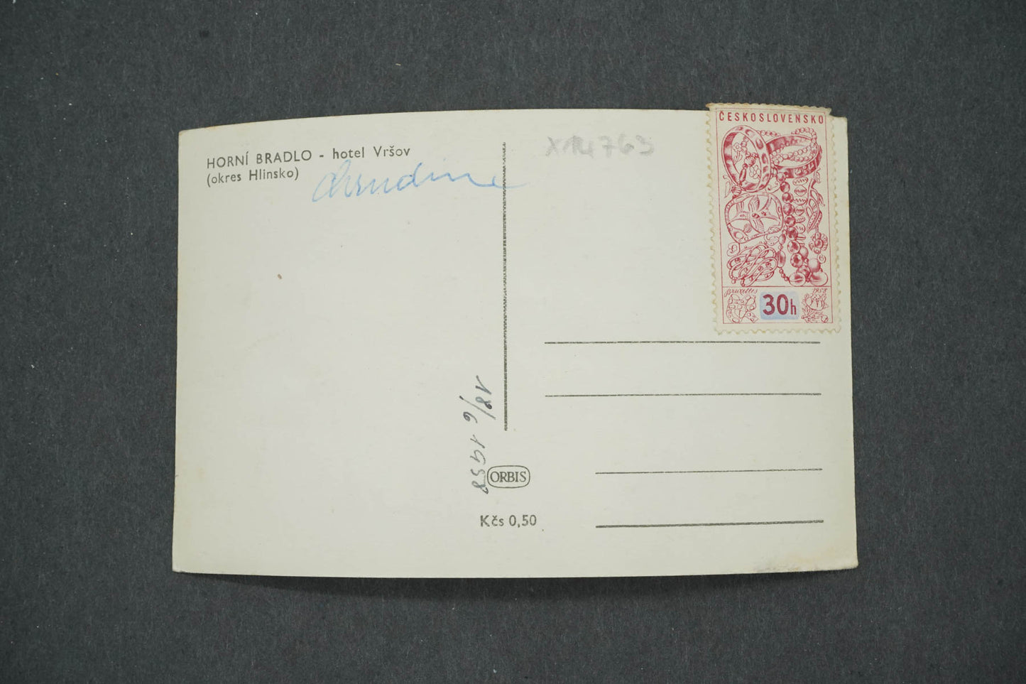 Pohlednice HORNÍ BRADLO - HOTEL VRŠOV OKRES HLINSKO (x14763)