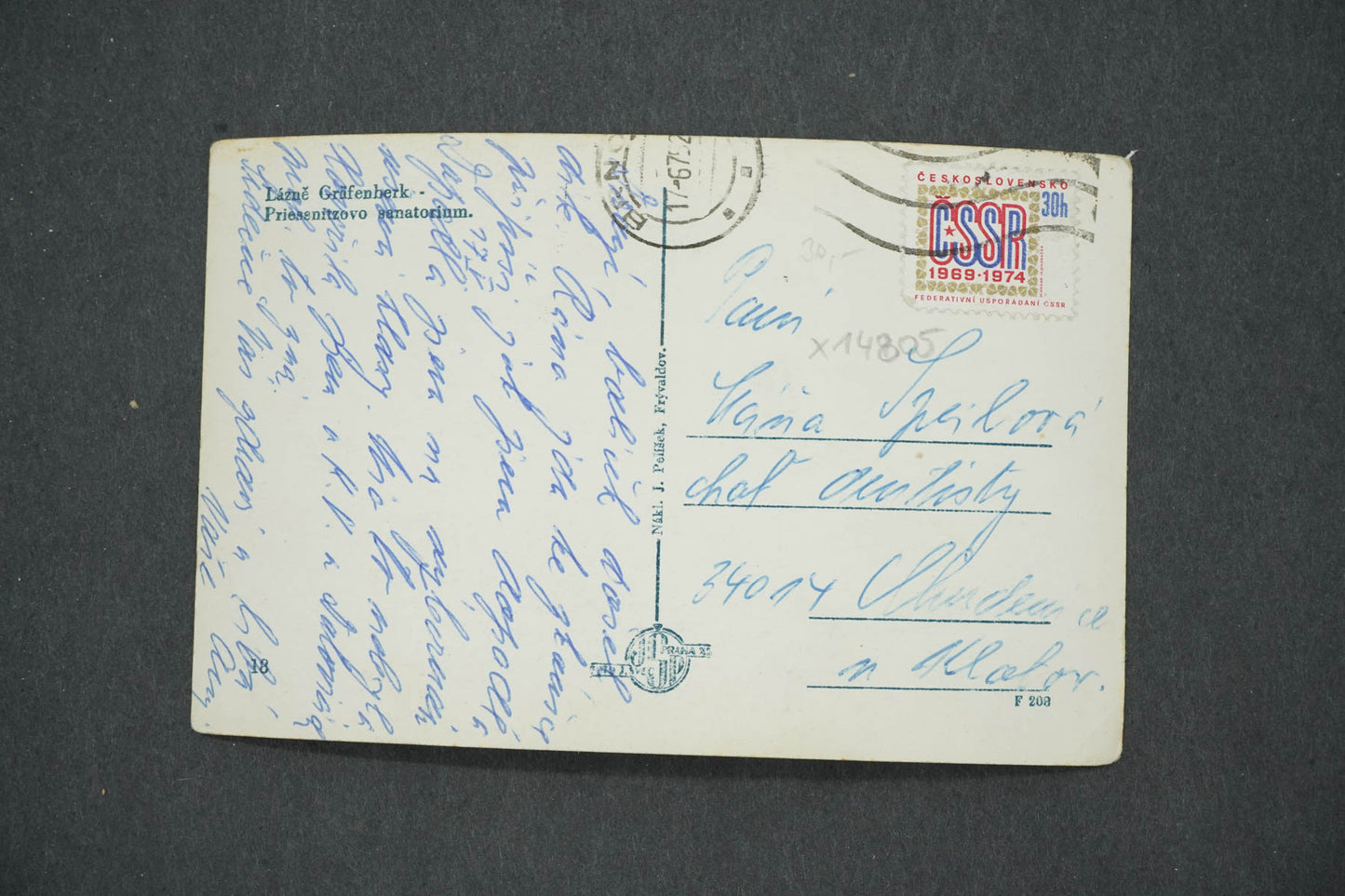 Pohlednice LÁZNĚ GRAFENHERK PRIESSNITZOVO SANATORIUM (x14805)