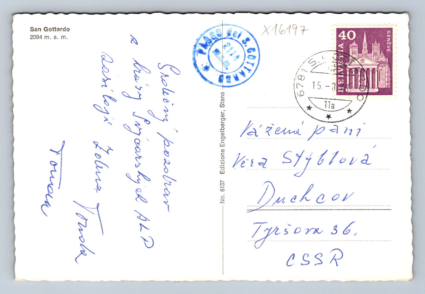 Pohlednice SAN GOTTARDO 2094 M (x16197)