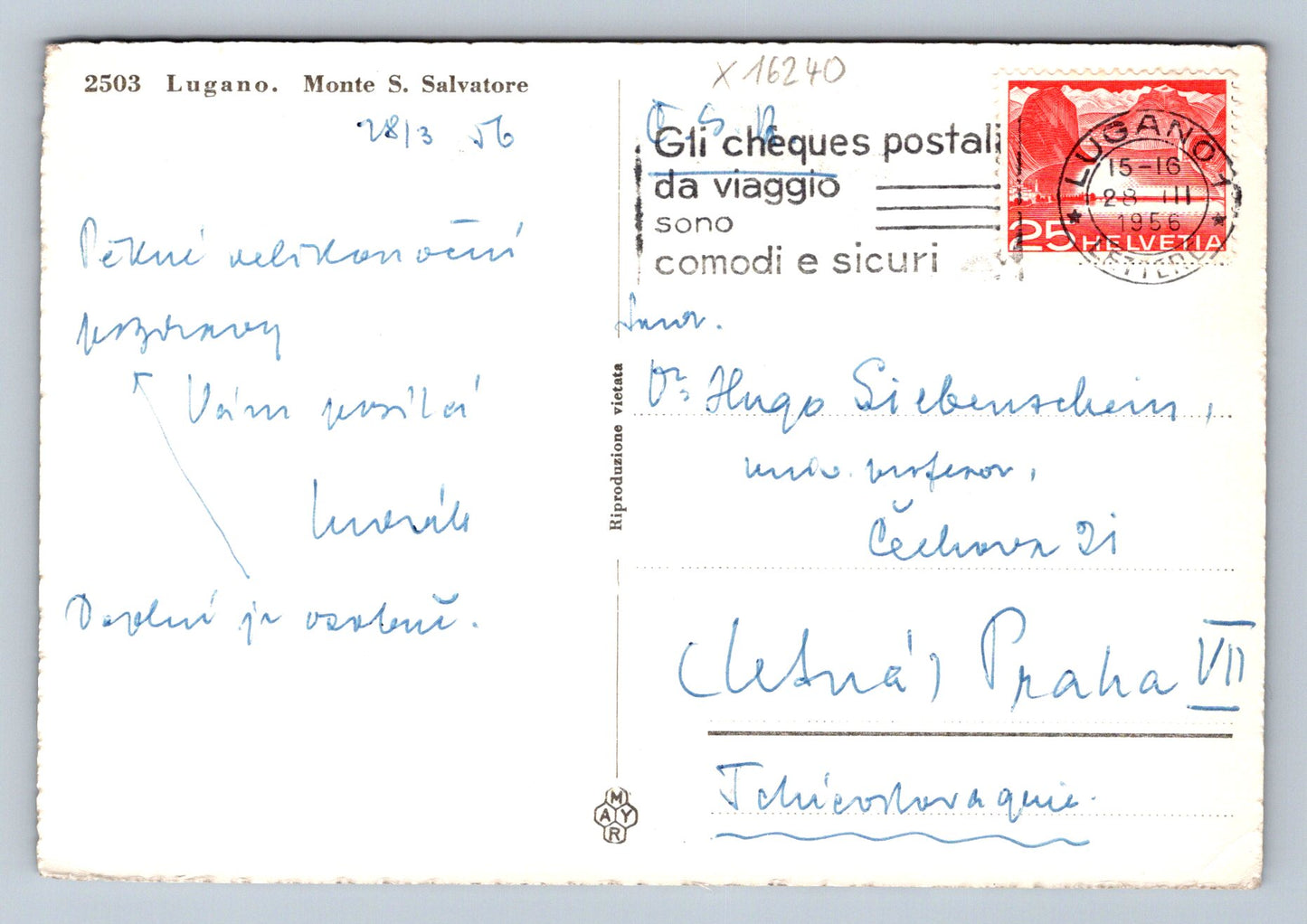 Pohlednice LUGANO. MONTE S. SALVATORE (x16240)
