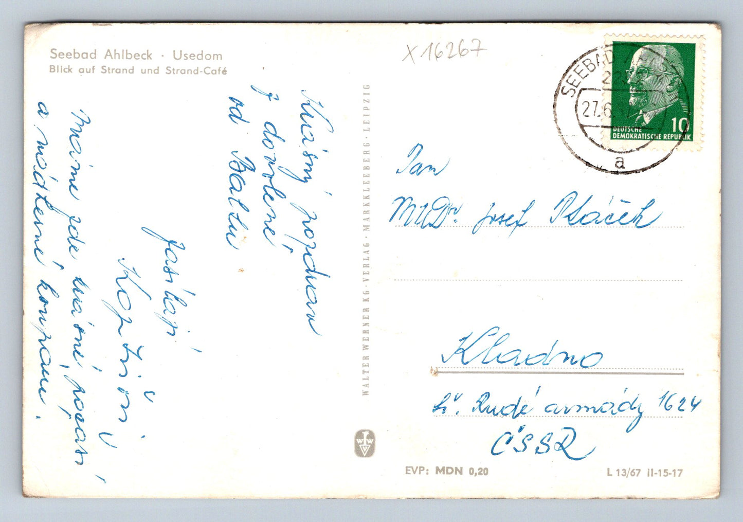 Pohlednice SEEBAD AHLBECK - USEDOM (x16267)