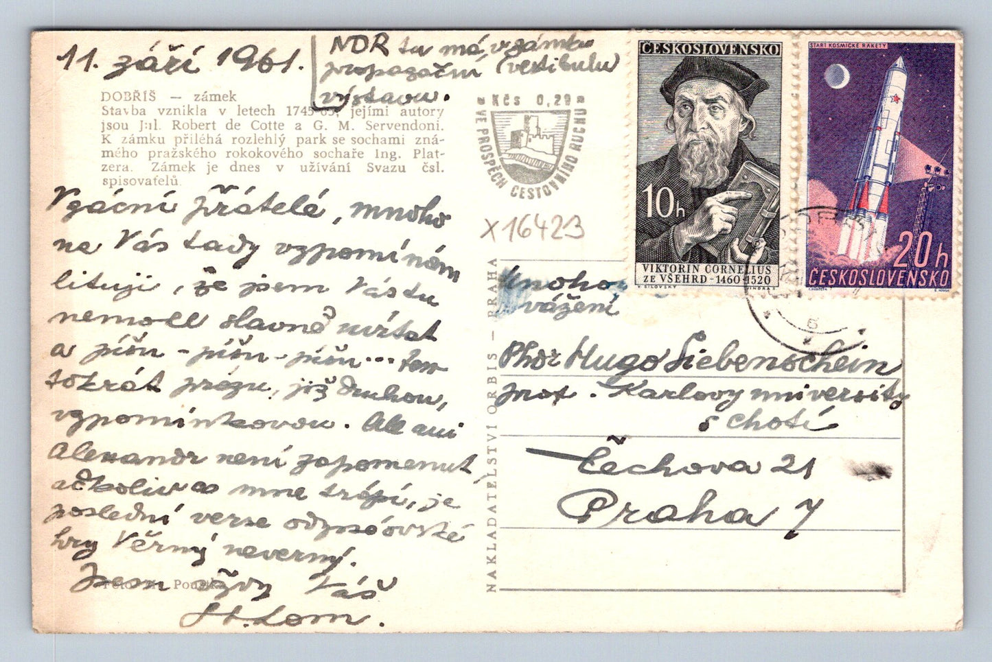 Pohlednice DOBŘÍŠ - ZÁMEK (x16423)