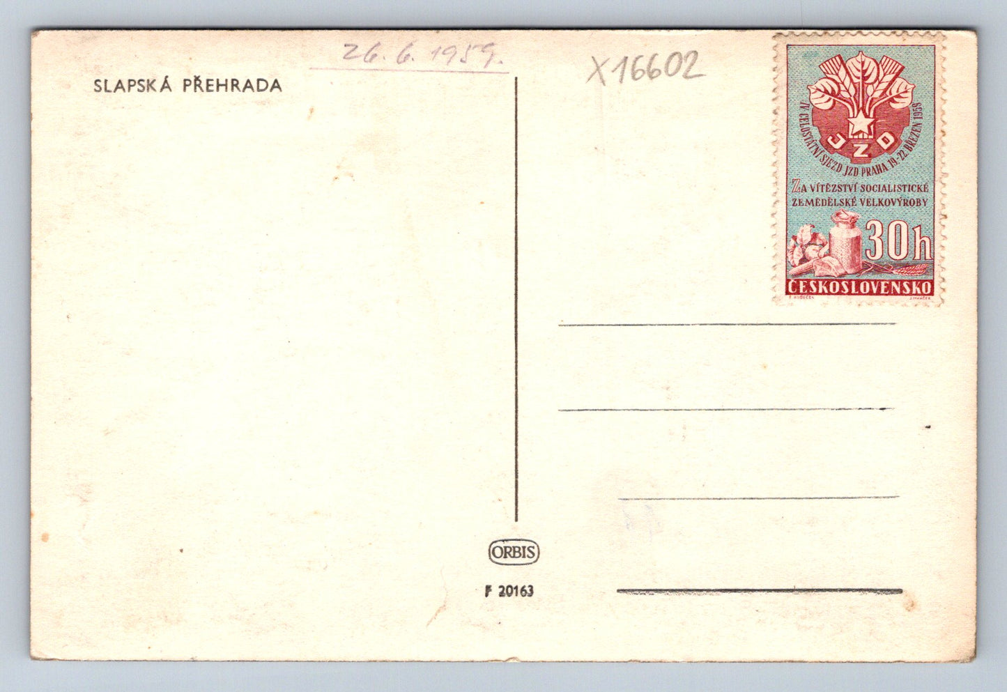 Pohlednice SLAPSKÁ PŘEHRADA (x16602)