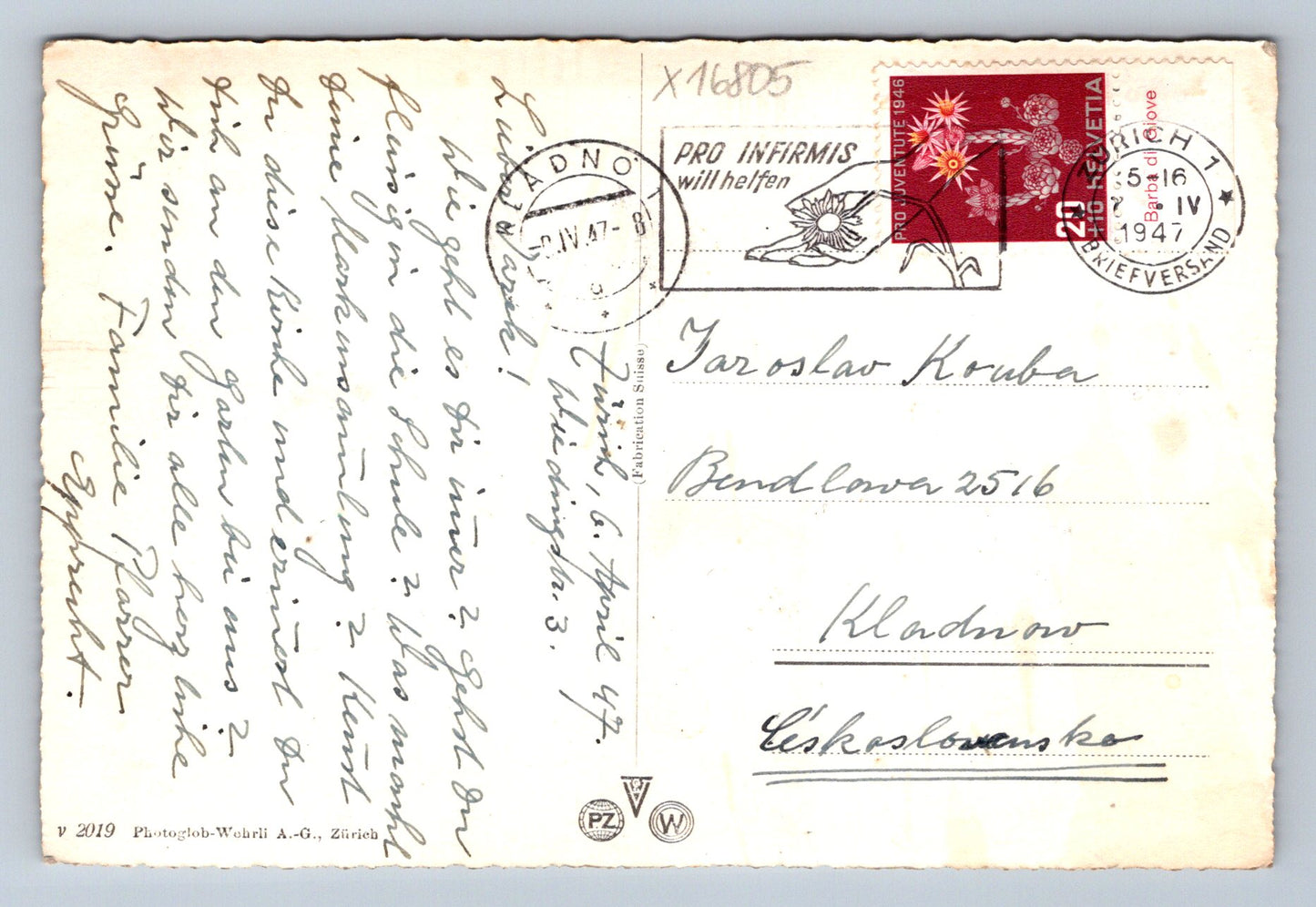 Postcard ZURICH - WIEDIKON (x16805)