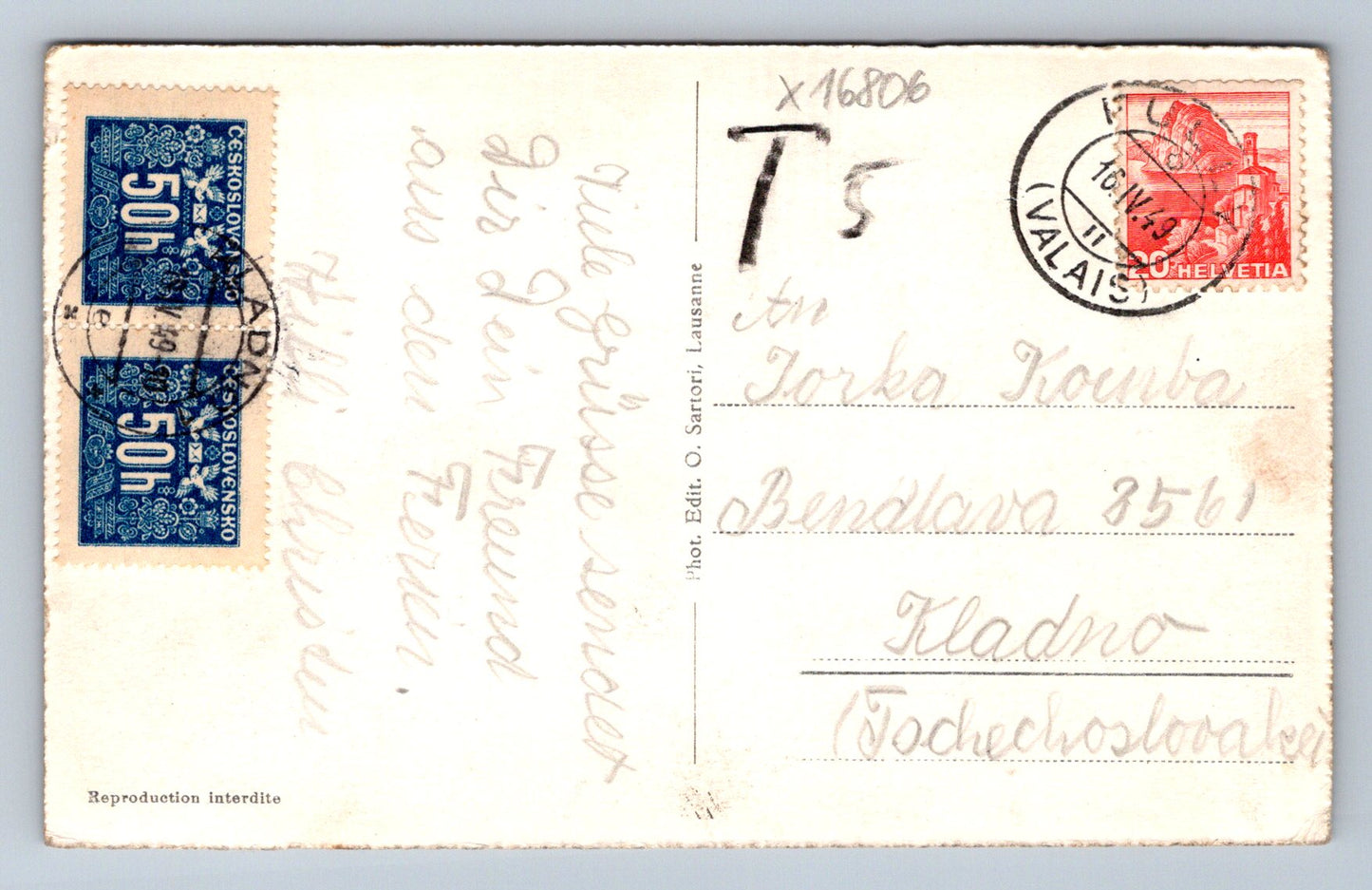 Pohlednice SOUVENIR DE MARTIGNY (x16806)