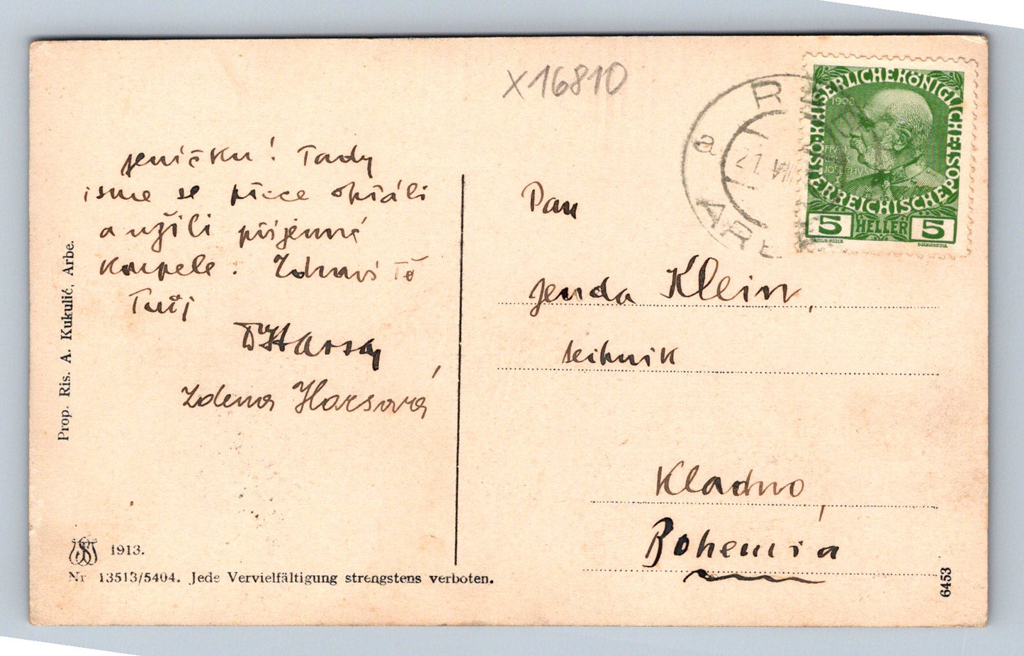 Pohlednice POZDRAV Z RABA, GRUSS AUS ARBE (x16810)