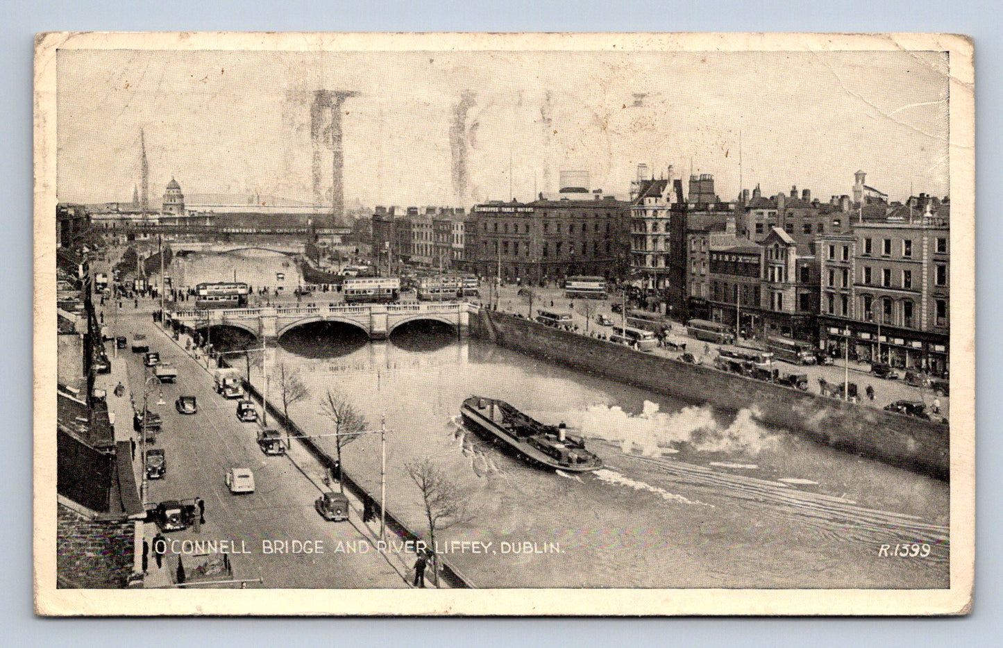 Pohlednice O' CONNELL BRIDE AND RIVER LIFFEY, DUBLIN (x16817)