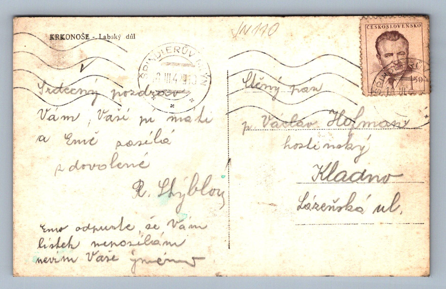 Pohlednice Krkonoše - Labský důl (JN110)