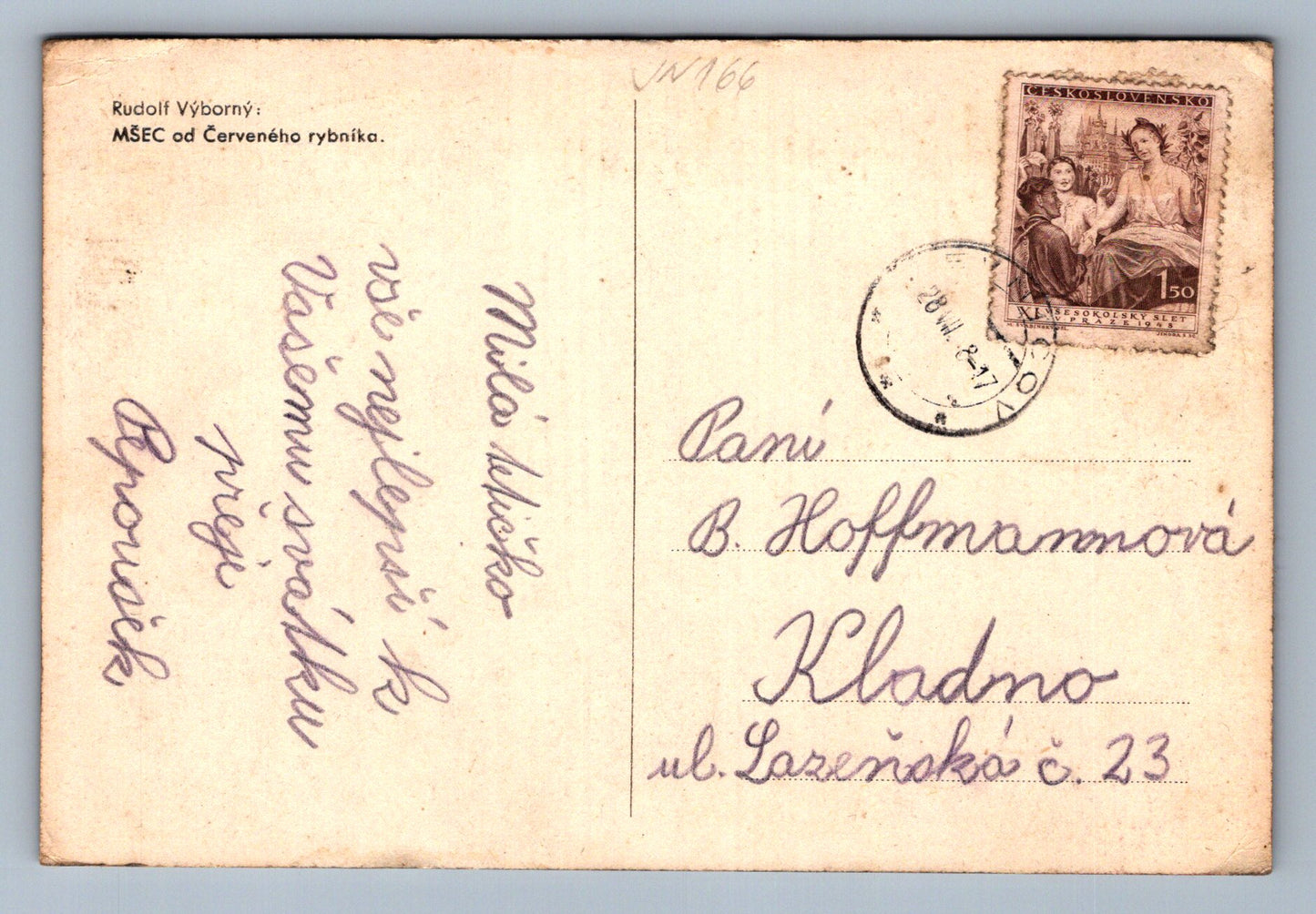 Pohlednice Mšec od Červeného rybníka (JN166)