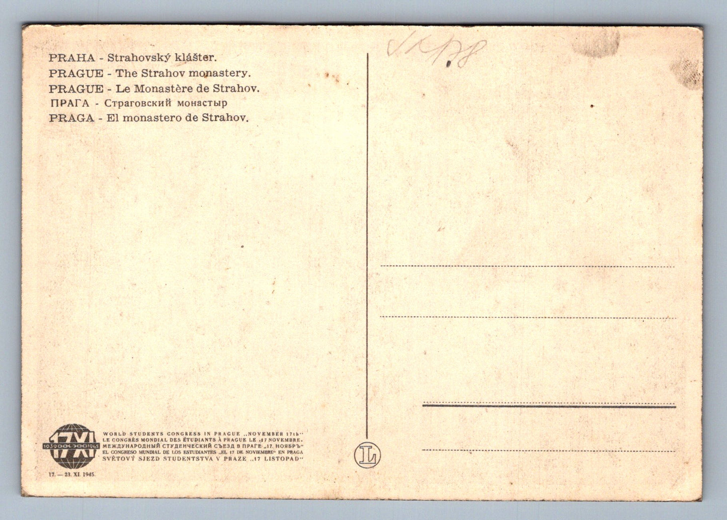 Postcard Prague - Strahov Monastery (JN178)