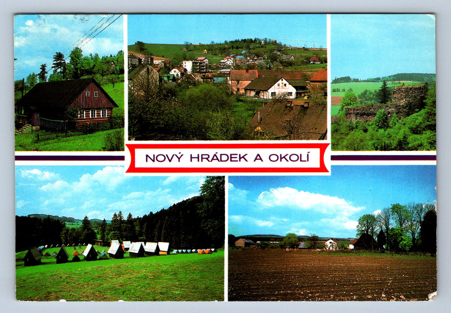 Pohlednice Nový hrádek a okolí - celkový pohled (JN398)