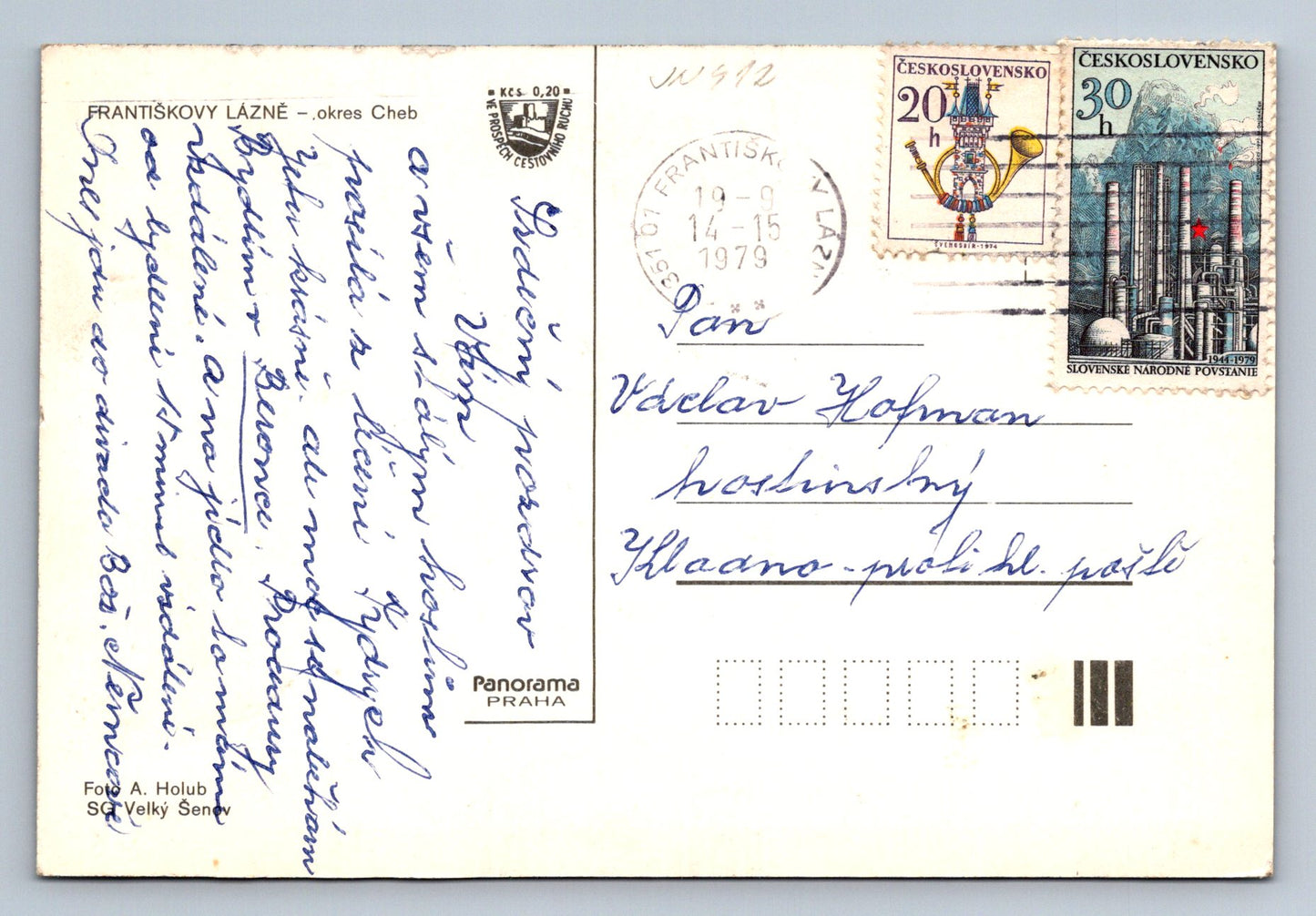 Postcard Františkovy Lázně - general view (JN412)