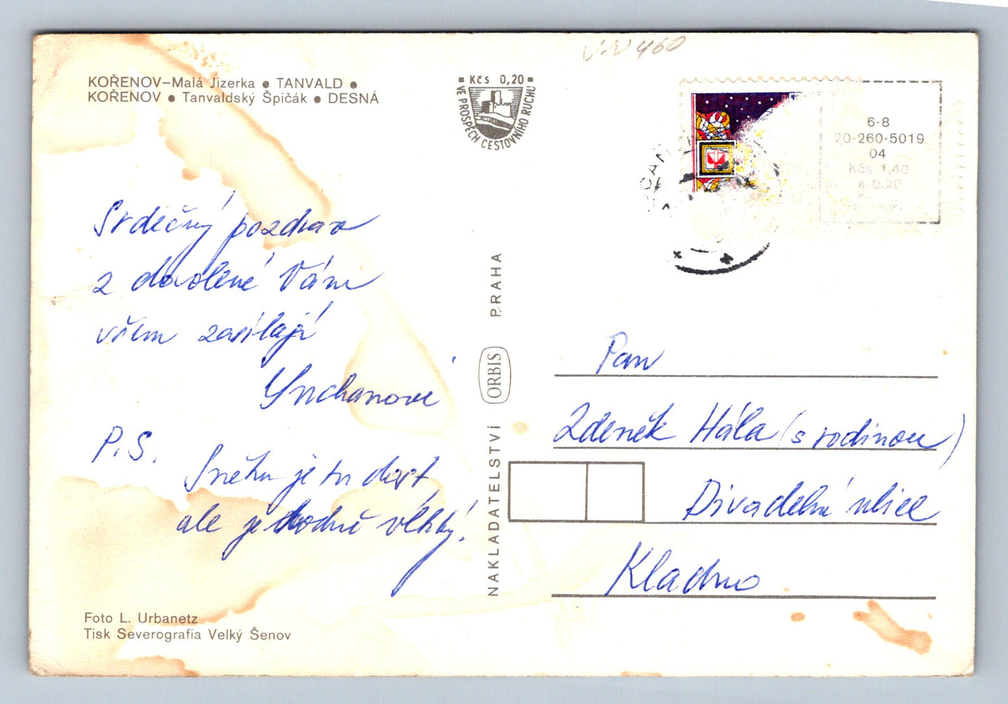 Postcard Kořenov - Small Jizera (JN460)