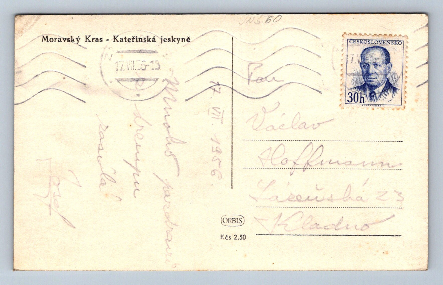 Postcard Moravian Karst - Kateřinská Cave (JN560)