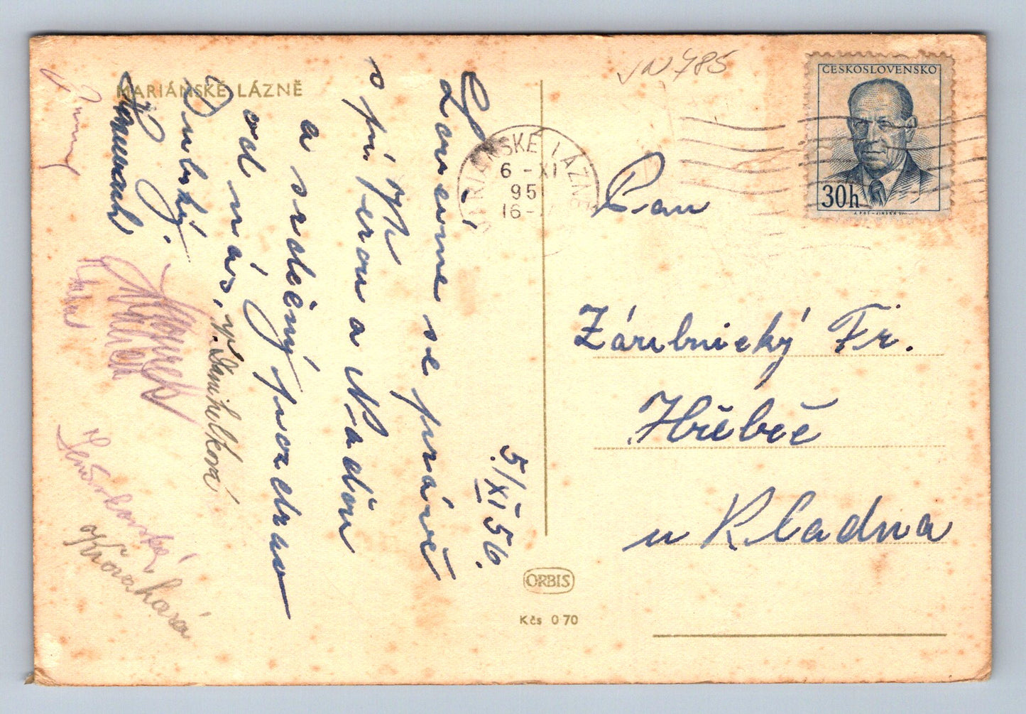 Pohlednice Mariánské lázně (JN785)