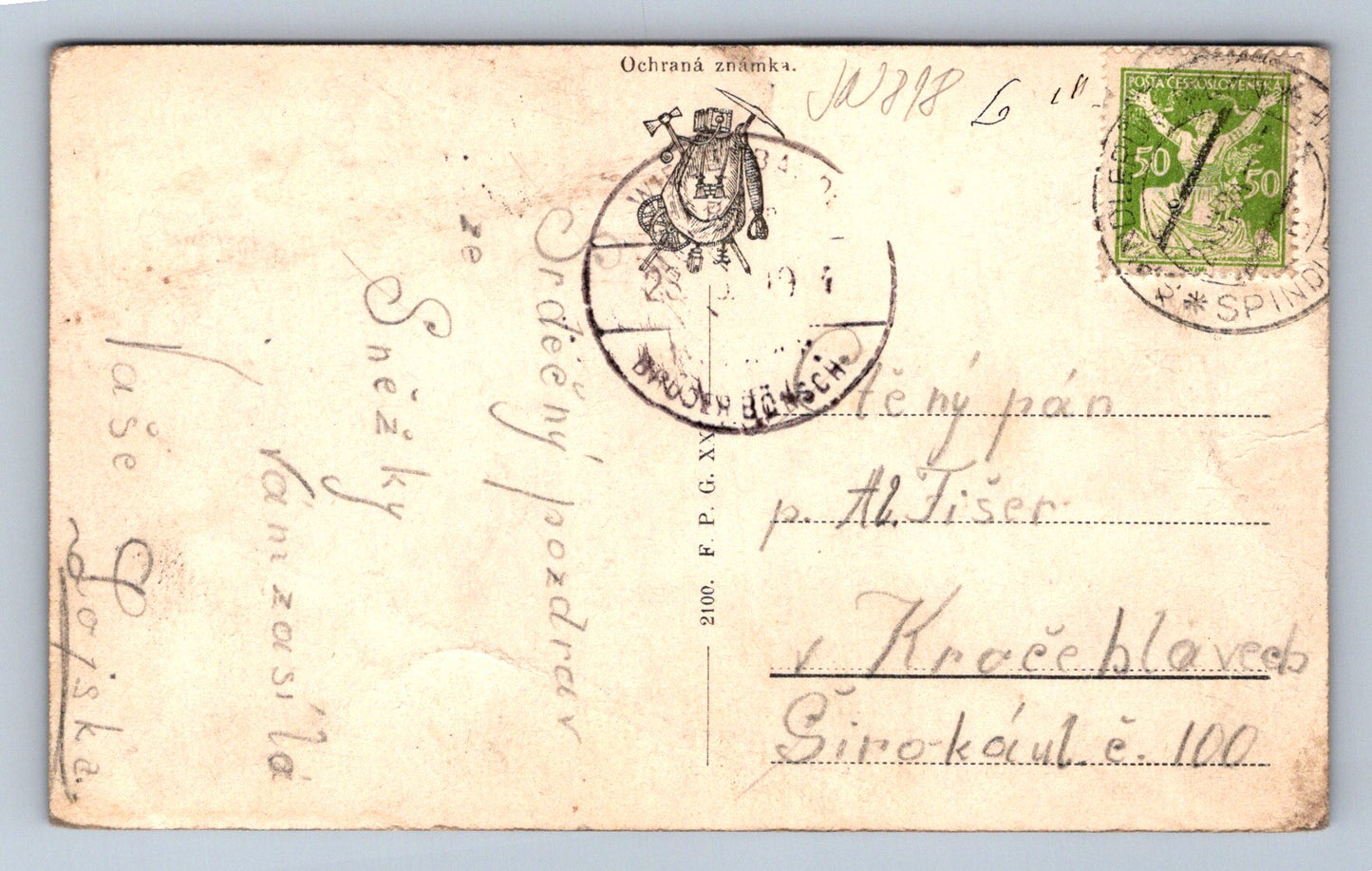 Postcard Giant Mountains - Sněžka (JN818)