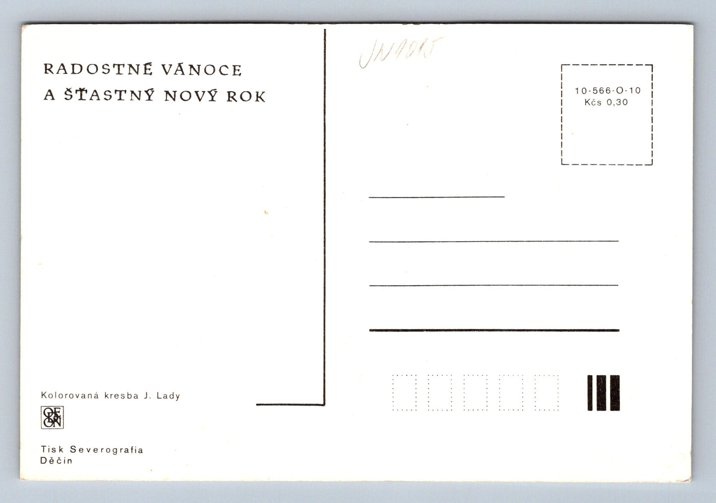 Pohlednice Láďo Vánoce -Modry kostelík (JN1015)