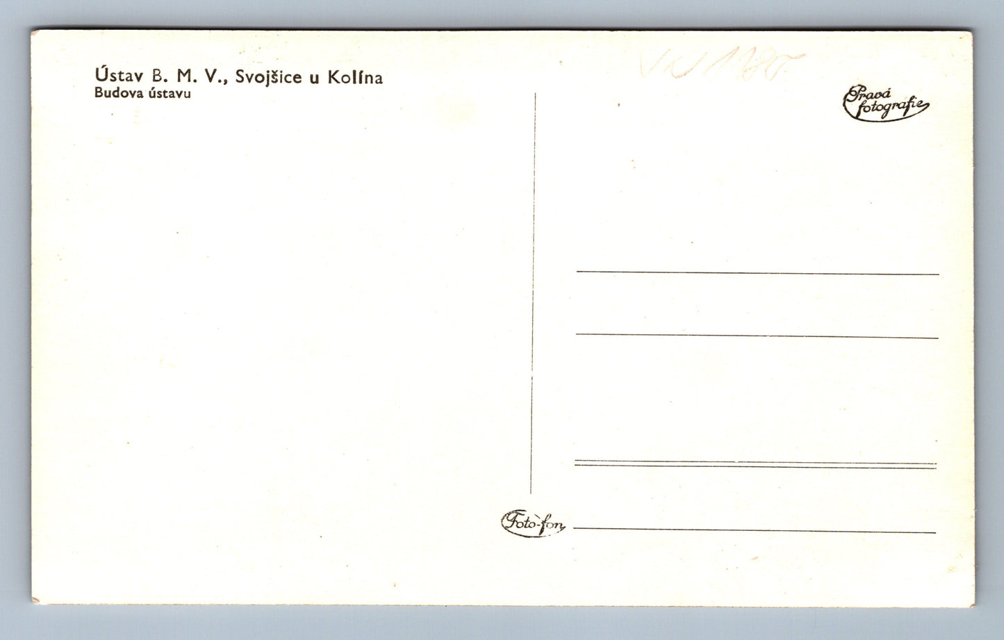 Pohlednice Ústav B.M.V., Svojšice u Kolína (JN1185)