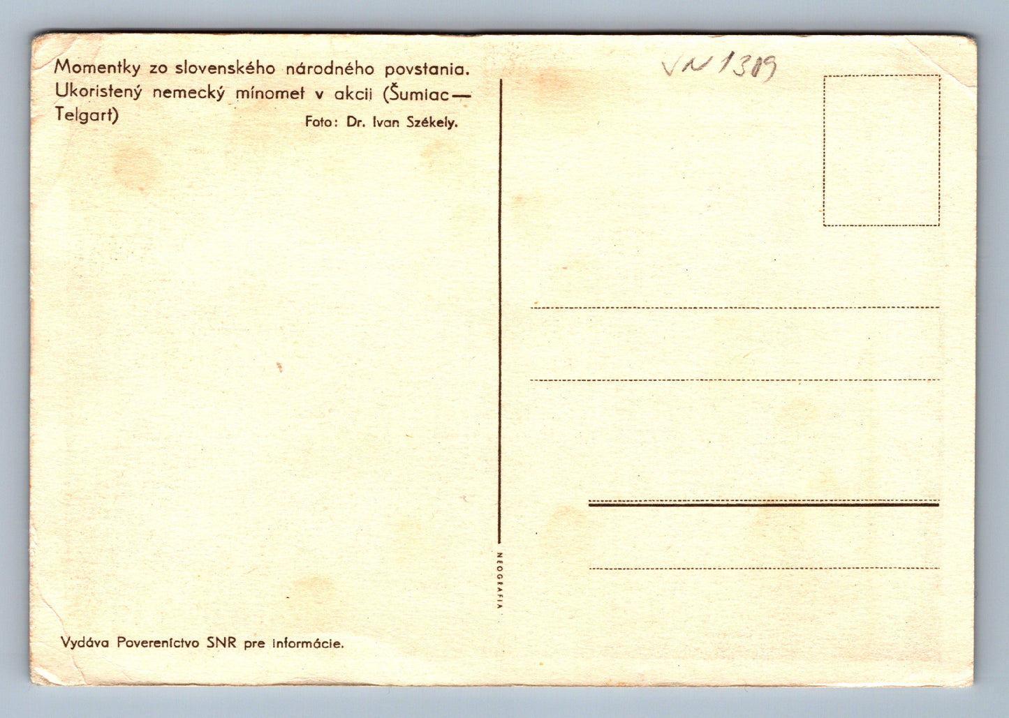 Pohlednice Momentky zo slovenského národního povstanie (JN1309)