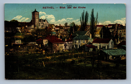 Pohlednice Rethel blick nach der Kirche VOJENSKÁ POŠTA (JN1339)