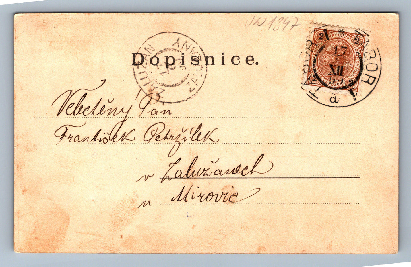 Postcard Greetings from Tábor (JN1347)