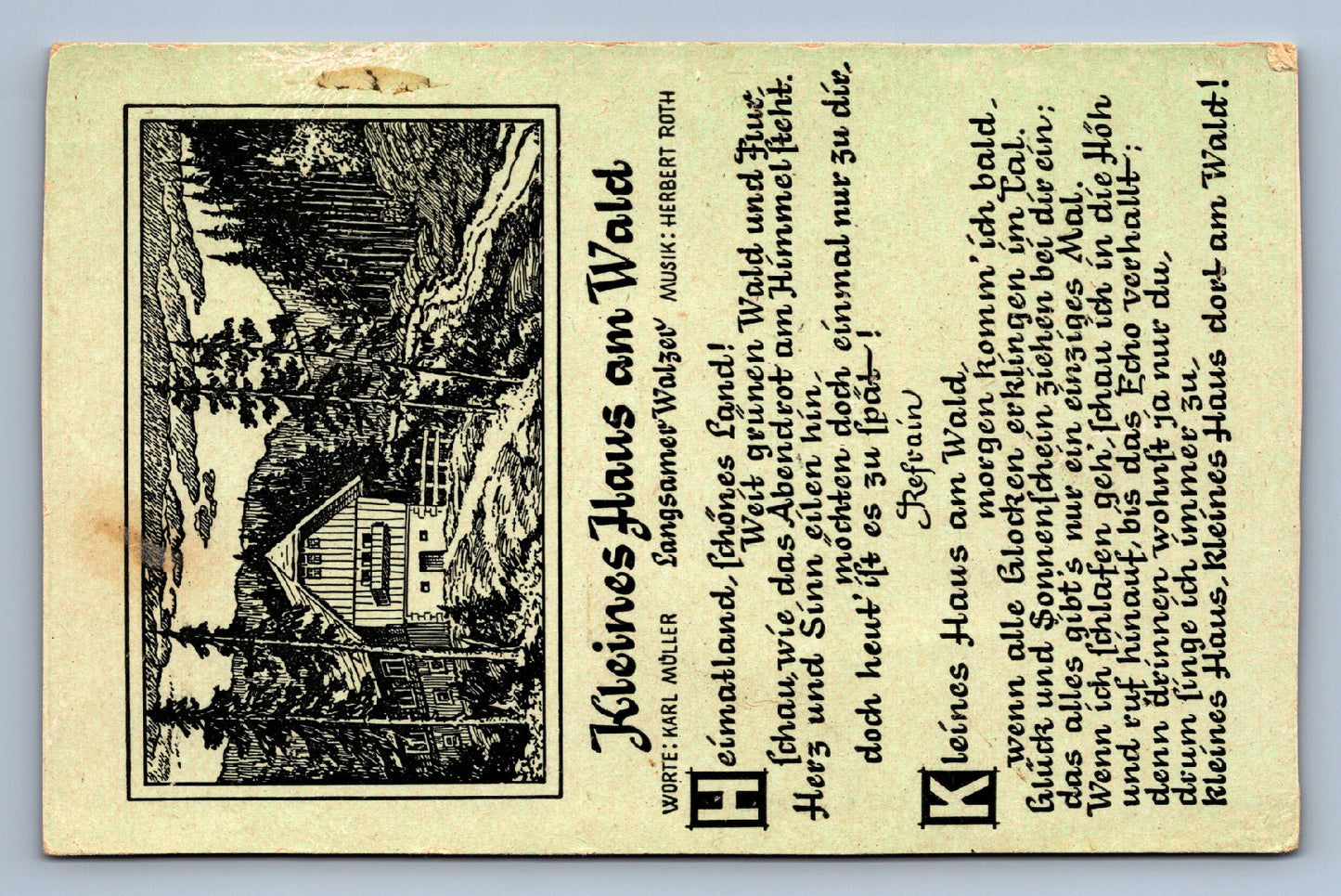 Pohlednice zelená pohlednice KleinesHaus VOJENSKÝ (JN1373)