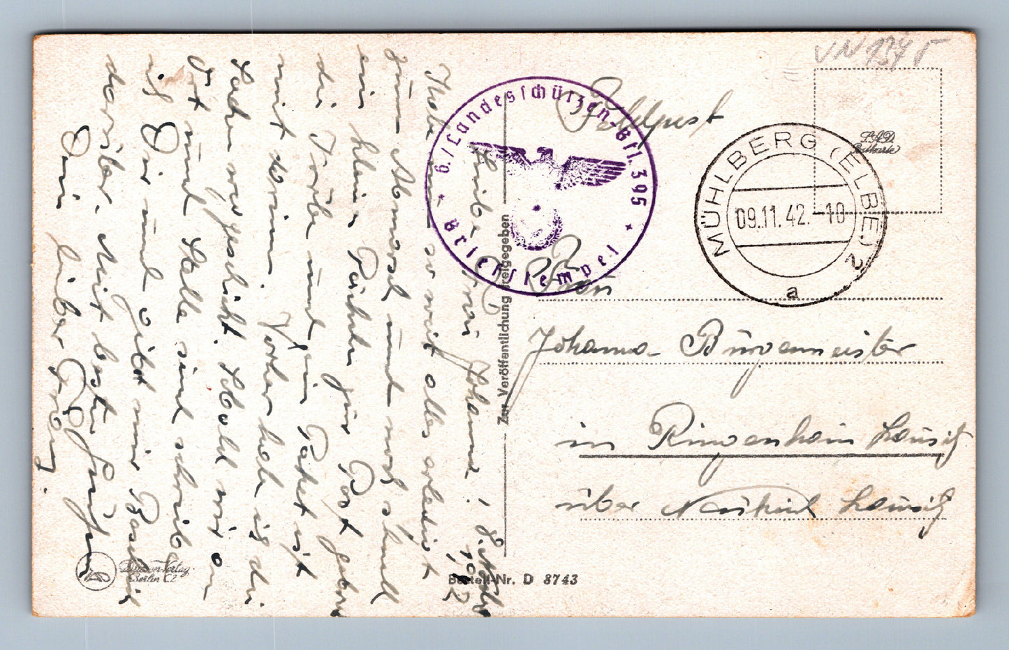 Pohlednice Večeře vojáků Barlog TŘETÍ ŘÍŠE (JN1375)