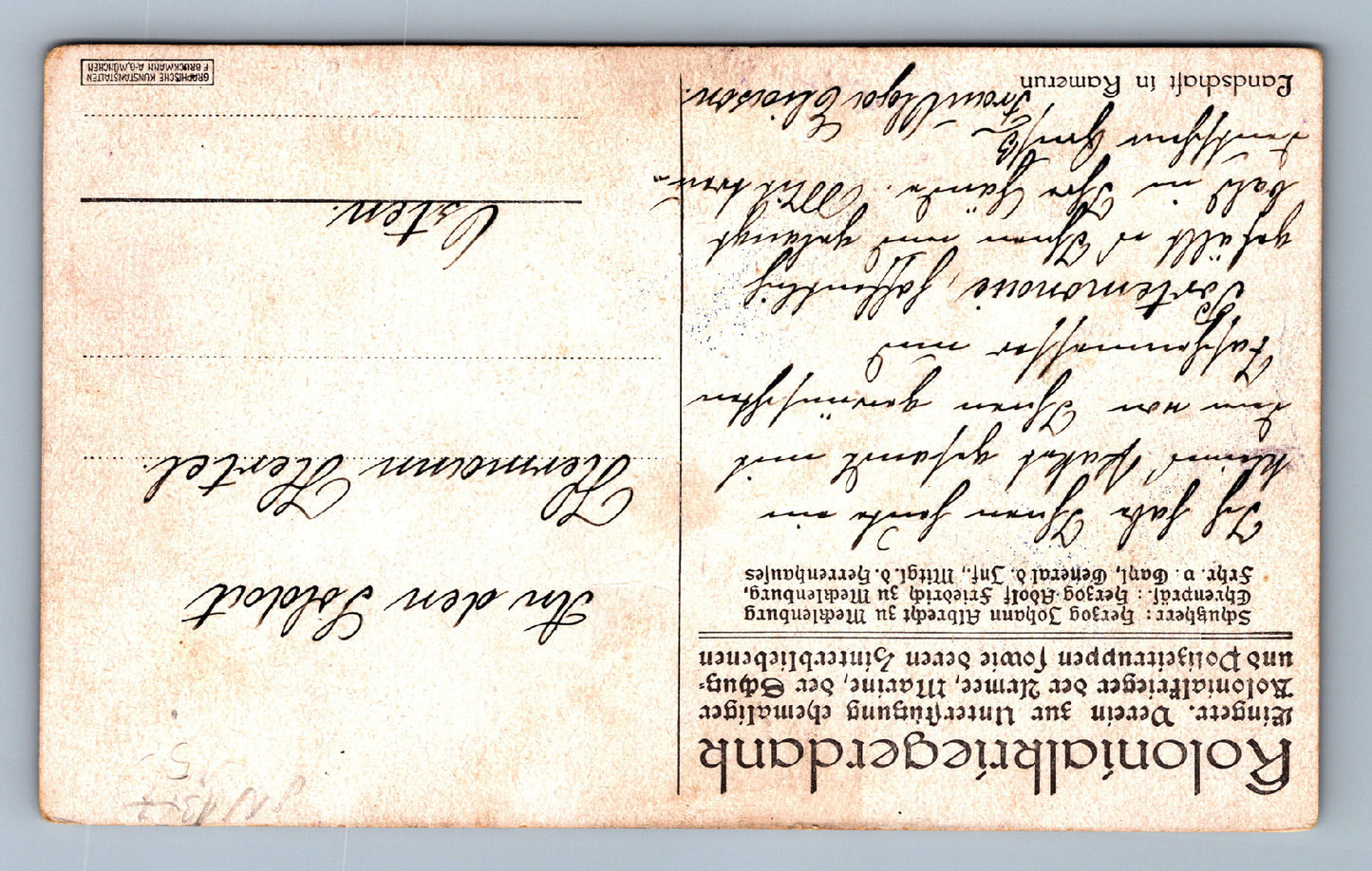Pohlednice Palmy s vodou kolonialkriegerdank VOJENSKÝ (JN1377)