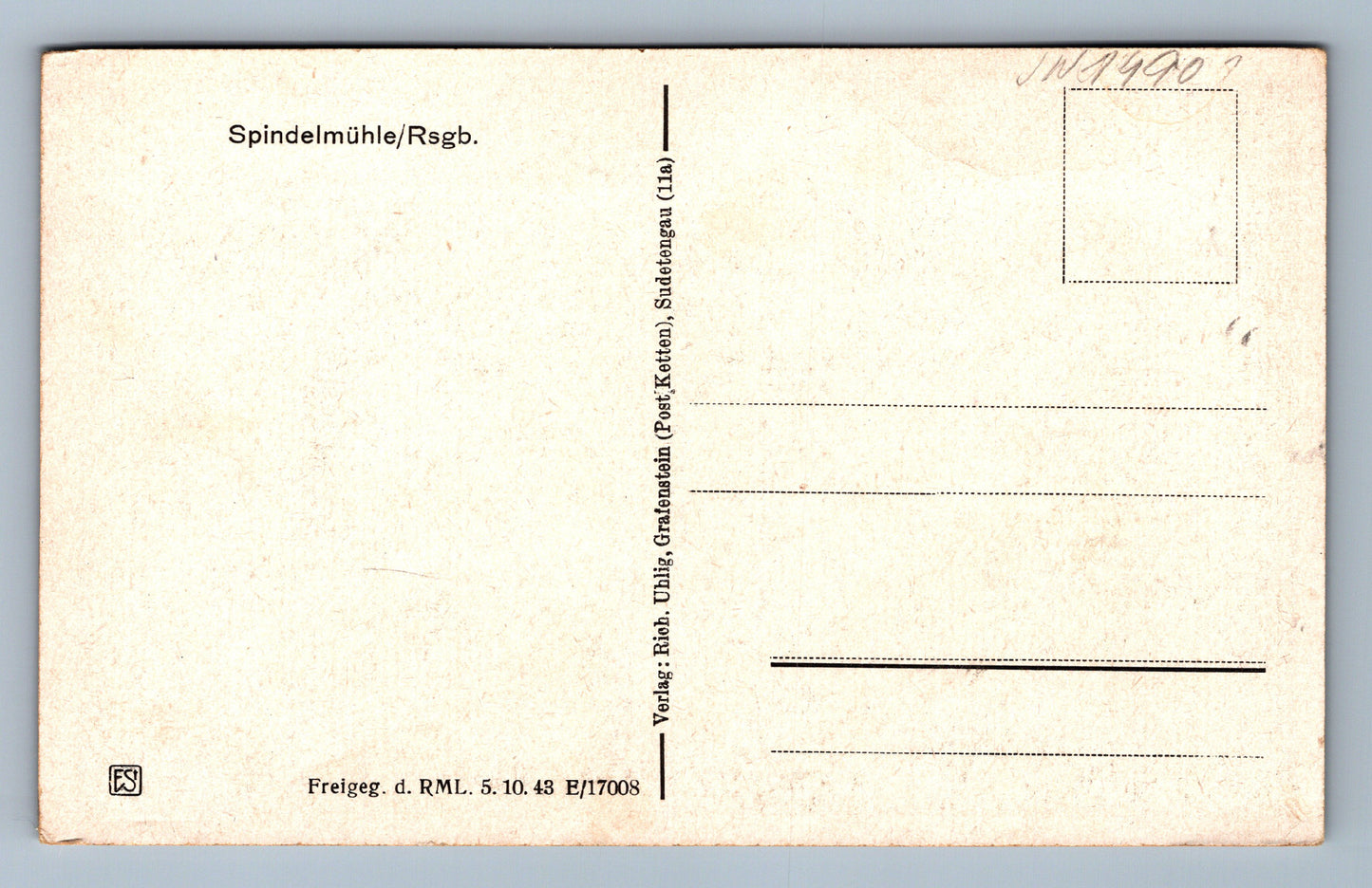 Postcard Spindelmühle (JN1490)