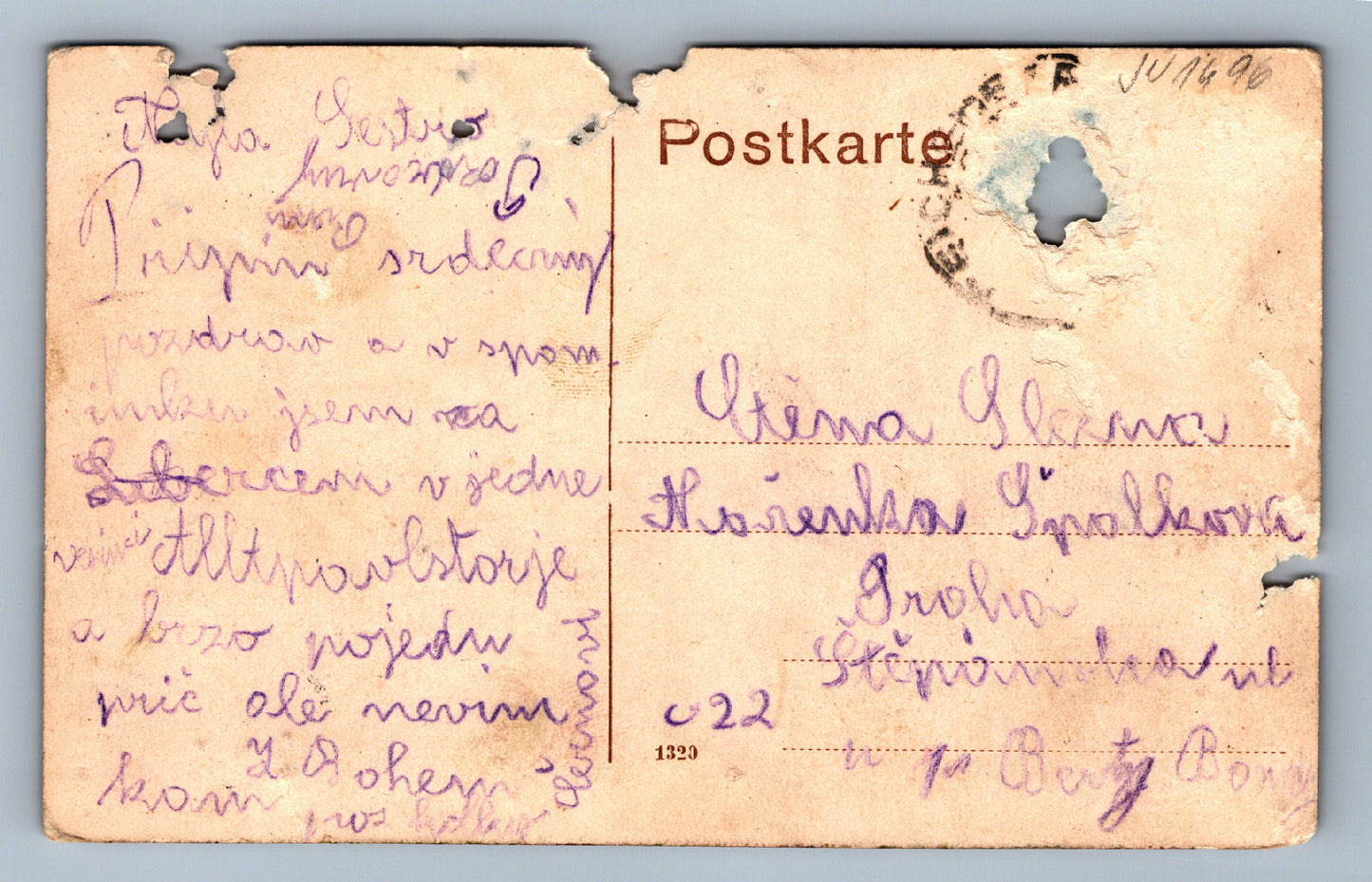 Pohlednice Reichenberg dírky na pohledu (JN1496)