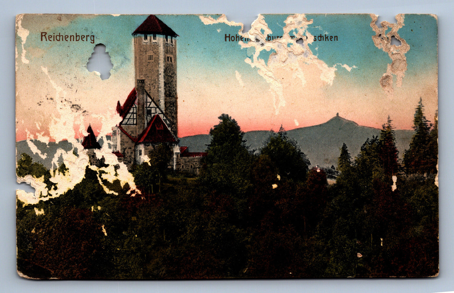 Pohlednice Reichenberg dírky na pohledu (JN1496)