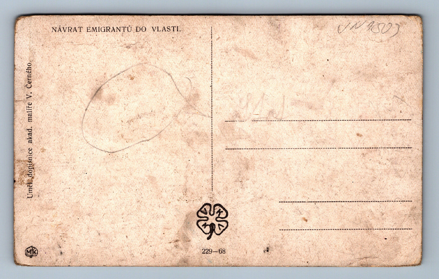 Pohlednice Návrat emigrantů (JN1509)