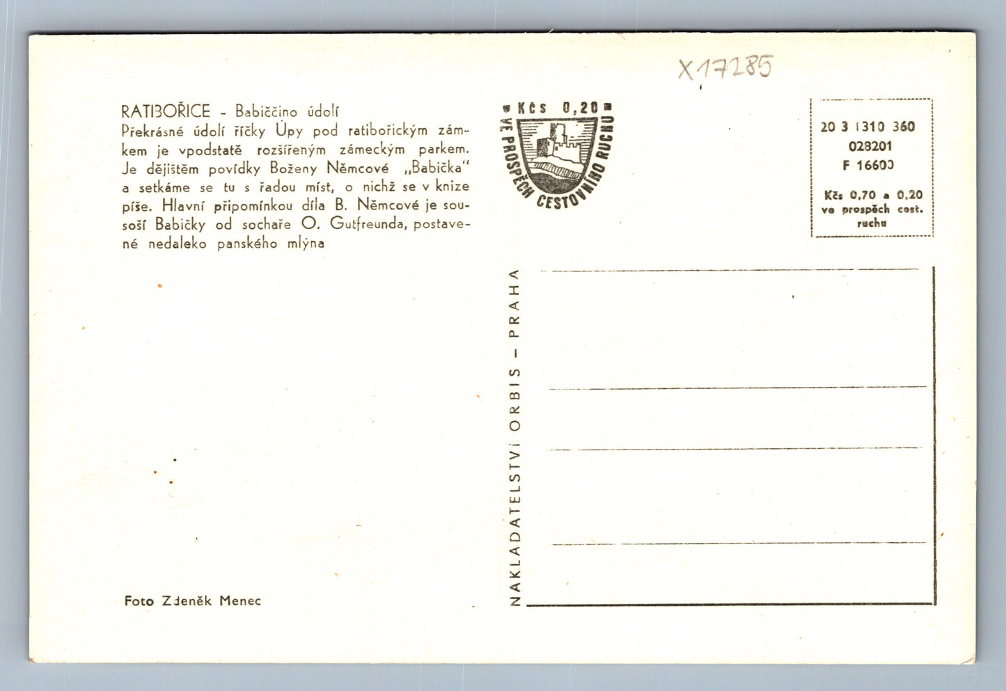 Pohlednice RATIBOŘICE - BABIČČINO ÚDOLÍ (x17285)