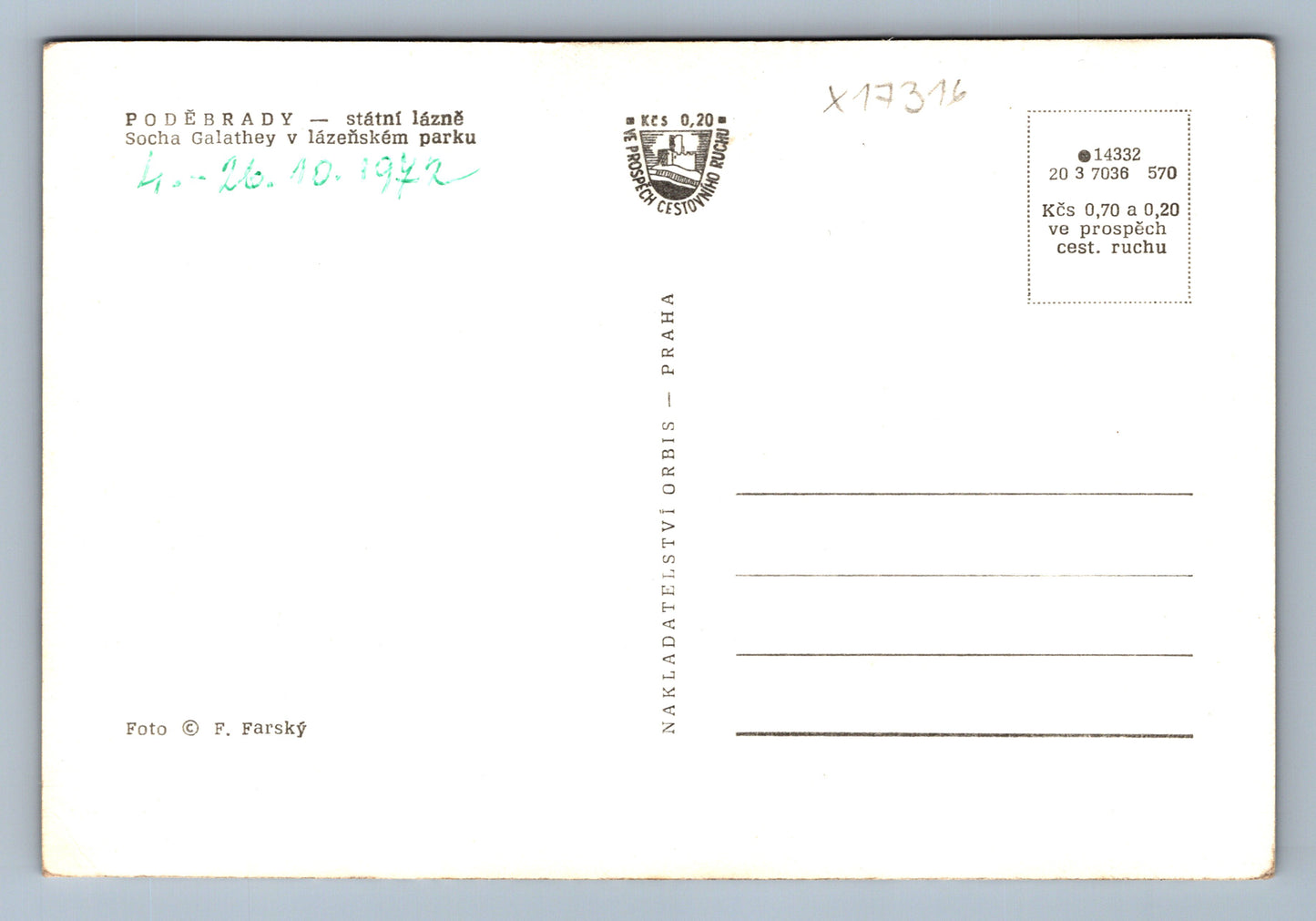 Postcard PODEBRADY - STATE CASTLE (x17316)