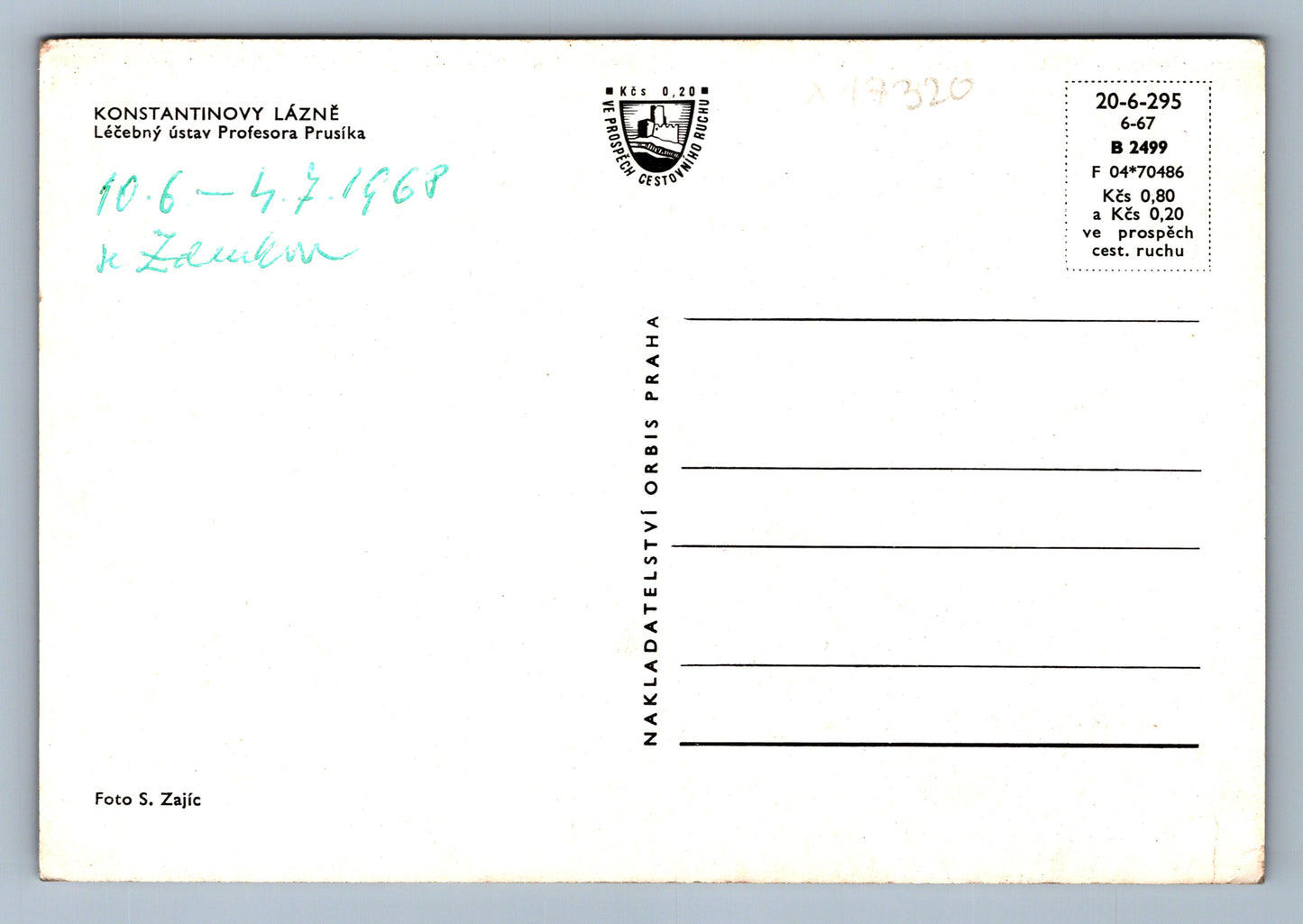 Postcard KONSTANTINOVY LÁZNĚ (x17320)