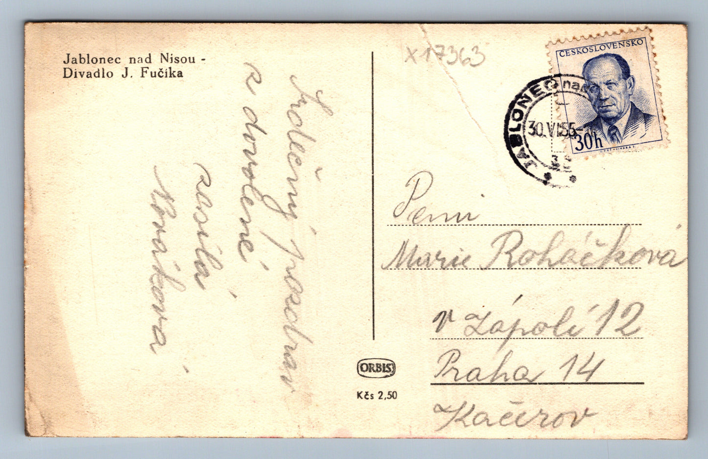 Pohlednice JABLONEC NAD NISOU - DIVADLO J. FUČÍKA (x17363)