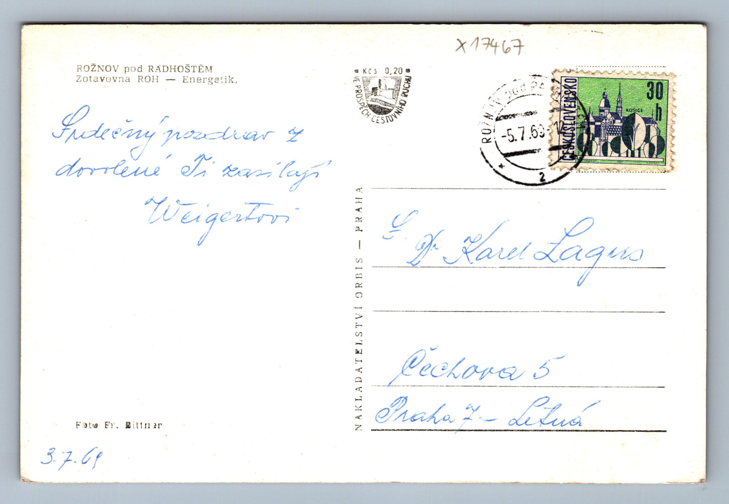 Pohlednice ROŽNOV POD RADHOŠTĚM (x17467)