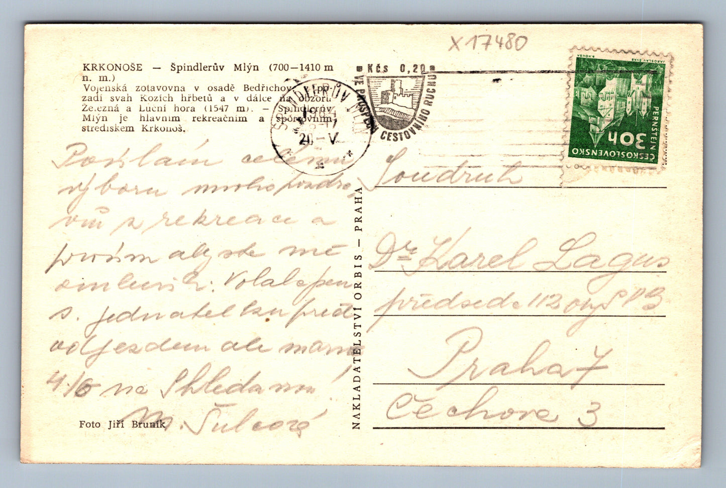 Pohlednice KRKONOŠE - ŠPINDLERŮV MLÝN (x17480)