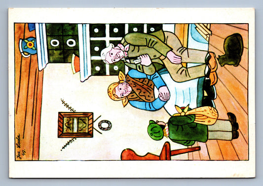 Pohlednice RADOSTNÉ VÁNOCE A ŠŤASTNÝ NOVÝ ROK PODLE J. LADY (x18358)