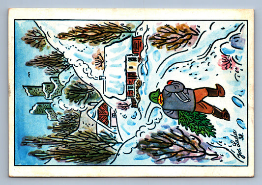 Pohlednice RADOSTNÉ VÁNOCE A ŠŤASTNÝ NOVÝ ROK PODLE J. LADY (x18364)