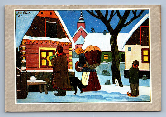 Pohlednice VÁNOCE A ŠŤASTNÝ NOVÝ ROK ZIMA PODLE J. LADY (x18377)