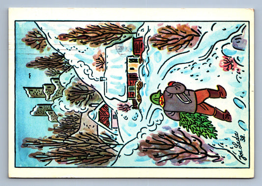 Pohlednice VÁNOCE A ŠŤASTNÝ NOVÝ ROK ZIMA PODLE J. LADY (x18381)