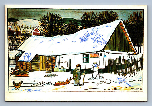 Pohlednice VÁNOCE A ŠŤASTNÝ NOVÝ ROK ZIMA PODLE J. LADY (x18389)