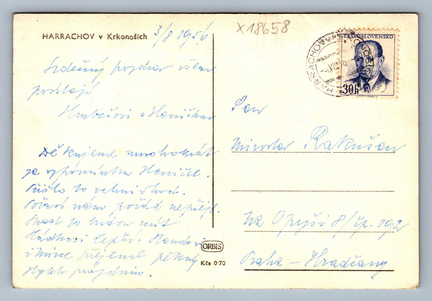 Pohlednice HARRACHOV V KRKONOŠÍCH (x18658)