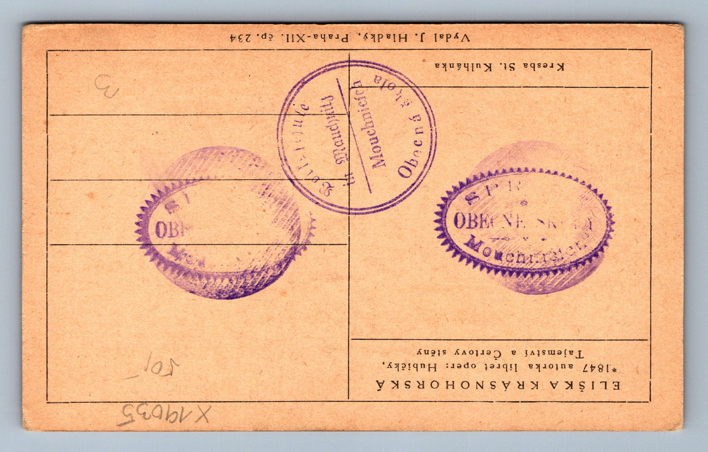 Postcard ELIŠKA KRASNOHORSKÁ (x19035)