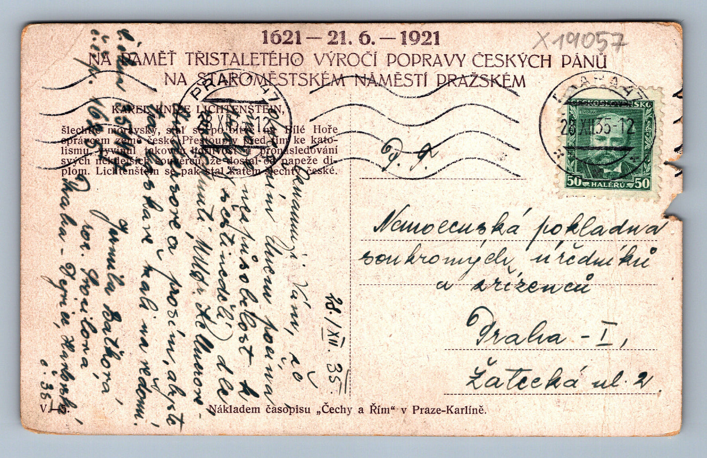 Pohlednice KAREL NÍŽE LICHTENŠTEIN (x19057)