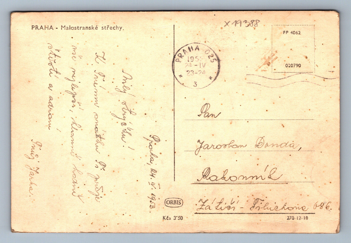 Postcard PRAGUE - ROOFS OF LESSER TRANSIA (x19388)