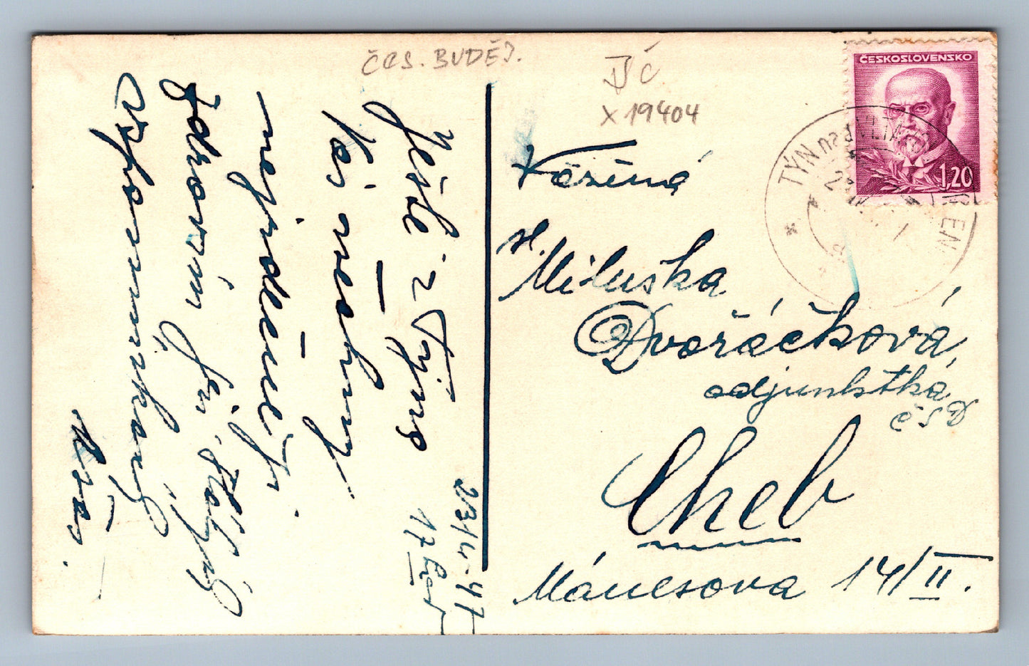 Pohlednice KOLODĚJE NAD LUŽNICÍ (x19404)