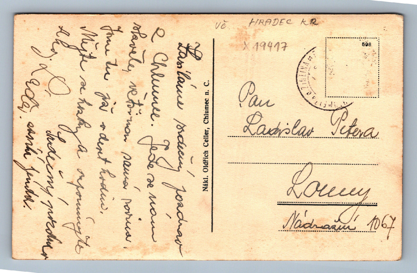 Pohlednice CHLUMEC NAD CIDLINOU (x19417)