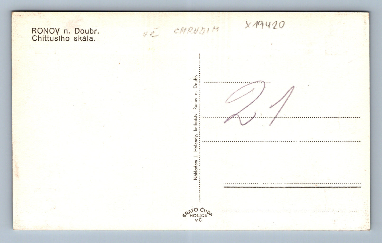 Pohlednice RONOV N. DOUBRAVKOU (x19420)